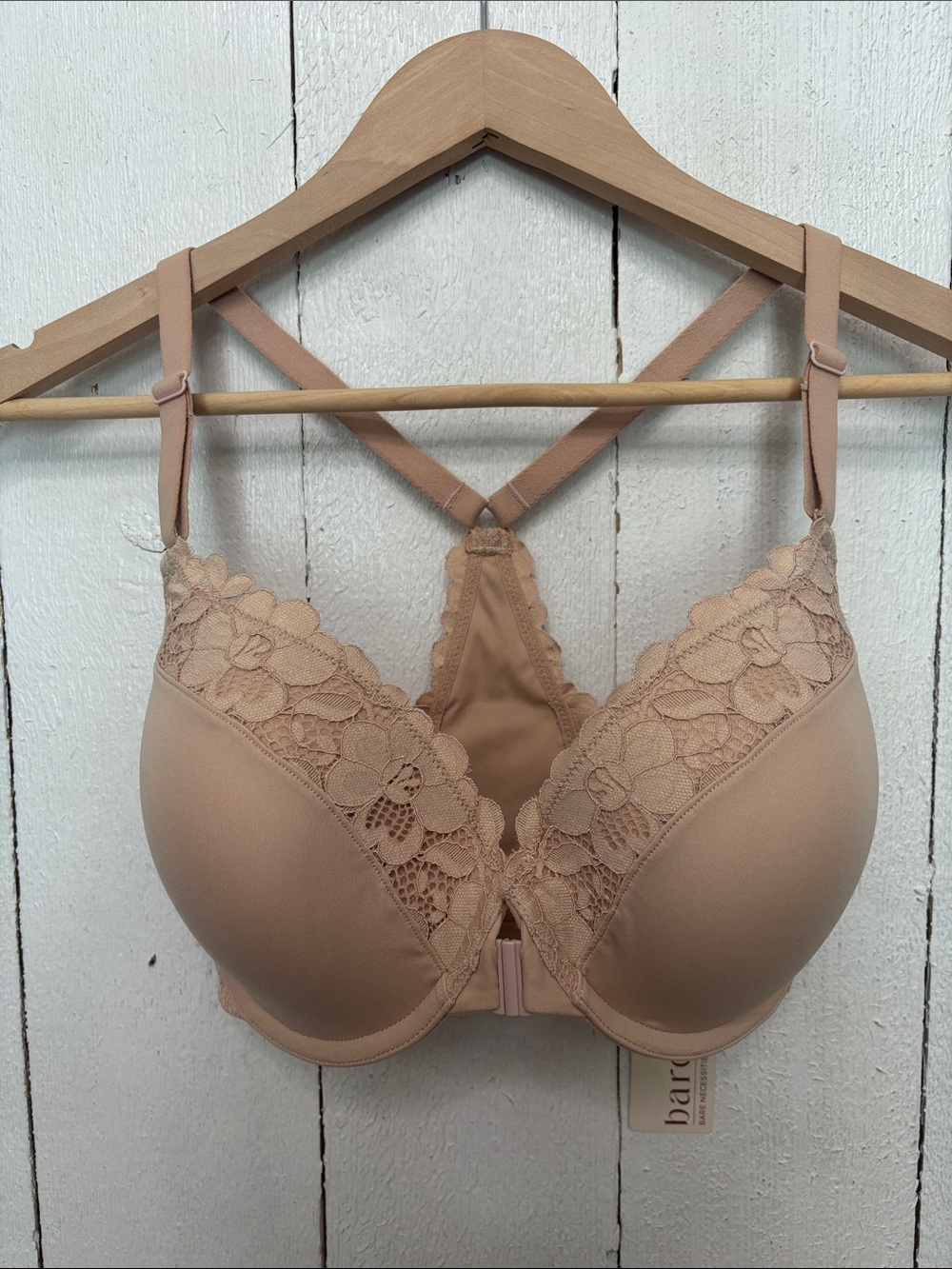 Bare Necessities Nude Lace-Trim Push-Up Bra NWT 30G
